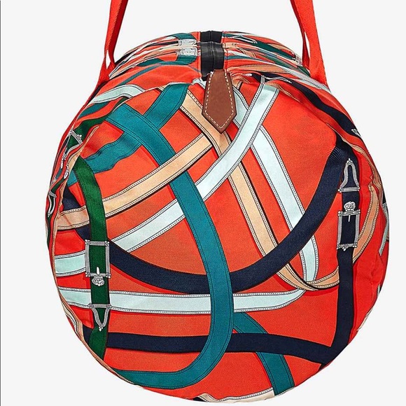 New Hermès Airsilk 44 duffle bag orange poppy - Picture 6 of 14